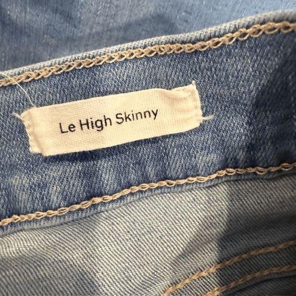 FRAME Le High Skinny Jeans Europa Wash Raw Hem Stretch Size 31 - Picture 6 of 12